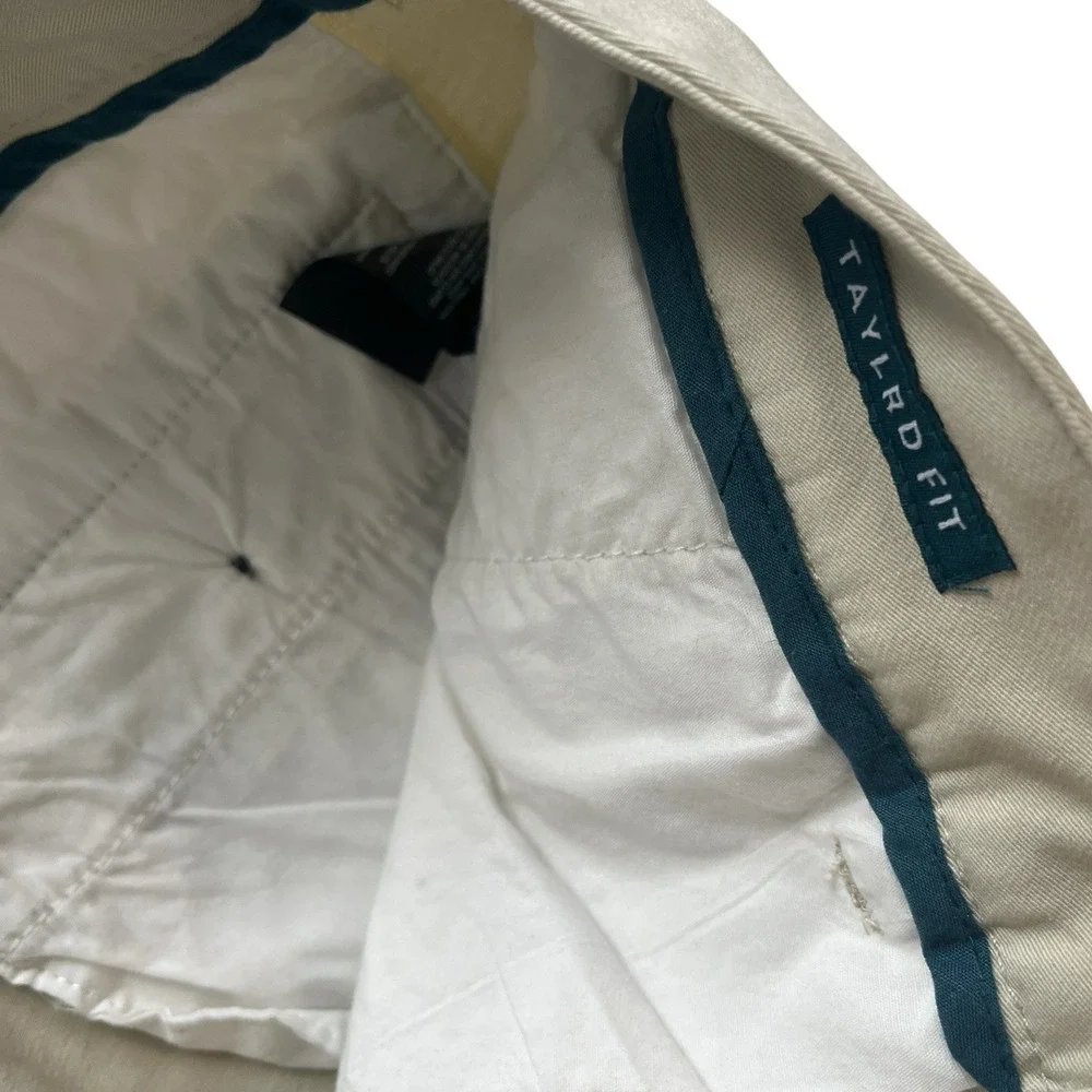 Taylrd Men's Size 36 x 32 Taylrd Fit Khaki Beige Pants‎ Capsule 96% Cotton